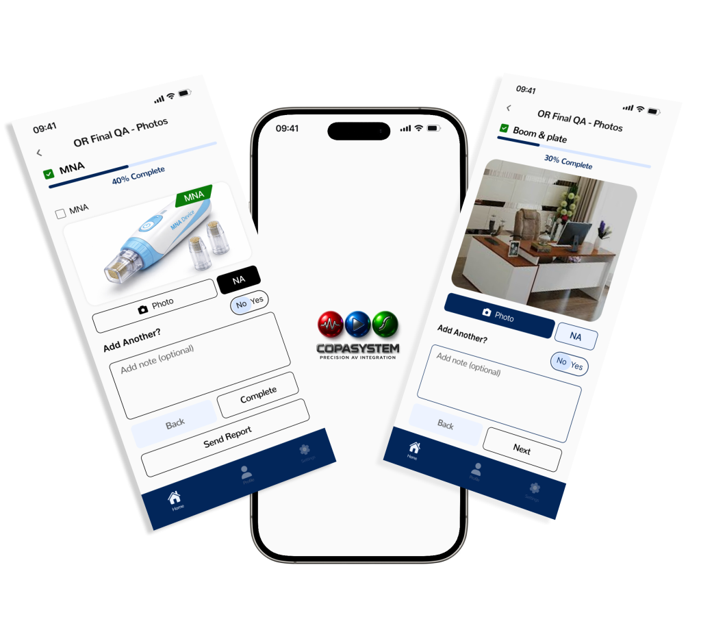 The Copa System APP mobile app screens